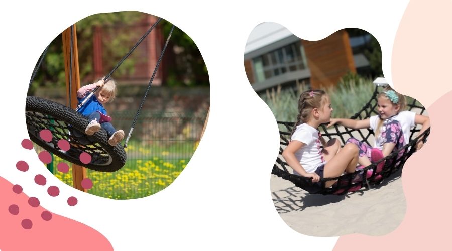 Trẻ em mầm non có thể thư giãn trên các sản phẩm bán chạy nhất của chúng tôi: võng và xích đu tổ chim.