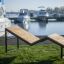 Ghế nằm Saint-Tropez Deck Chair bằng gỗ và khung kim loại, thiết kế hiện đại ngoài trời.