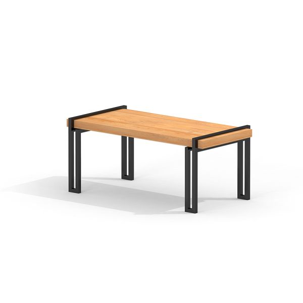 Bàn Thor table với mặt gỗ và chân kim loại màu đen, thiết kế hiện đại cho khu vui chơi.