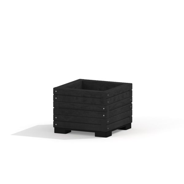 Wooden flowerpot I black làm từ gỗ, thiết kế hình vuông cho khu vui chơi trẻ em.