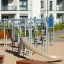 Cấu trúc thép Galileo steel structure với cầu trượt và các thiết bị leo trèo cho khu vui chơi trẻ em