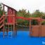Sven's Boat single playhouse bằng gỗ với cầu trượt và cầu thang dây cho khu vui chơi trẻ em.
