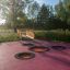 Round trampoline (80 cm) thiết kế đặc biệt cho khu vui chơi trẻ em, lắp âm mặt đất với bề mặt màu tí