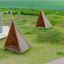 Tipi Nature wooden house bằng gỗ hình chóp tam giác cho khu vui chơi ngoài trời