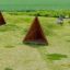 Tipi Nature wooden house bằng gỗ hình chóp tam giác cho khu vui chơi ngoài trời.