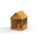 Shelter w/table and a stool wooden house