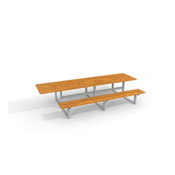 All Accessible Table & Bench 290 cm với mặt bàn và ghế gỗ, khung kim loại chắc chắn.