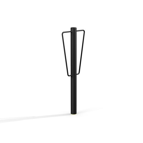 Bicycle Stand bằng kim loại màu đen thiết kế đơn giản cho khu vui chơi.