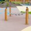 Obstacle Course Crawl Net bằng gỗ với lưới dây cho khu vui chơi trẻ em.