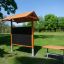 Outdoor Classroom (w/ Wooden Benches, Sunshades, Blackboard & Plant Pots) với bảng đen ngoài trời và