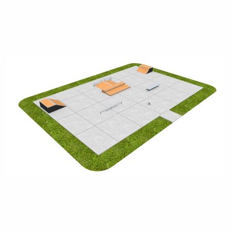 Khu trượt ván Skate Park 03 với các chướng ngại vật và bề mặt phẳng cho trò chơi mạo hiểm.