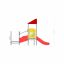Thiết bị leo trèo và cầu trượt màu đỏ vàng cho trẻ em All Accessible Mars Playground.