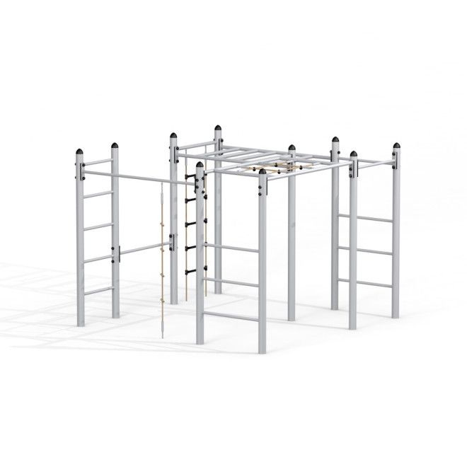 Chimpanzee metal playset khung leo trèo kim loại màu xám cho khu vui chơi trẻ em.