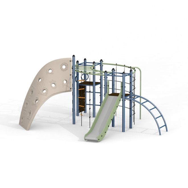 Whale - AZTEC steel structure thiết bị leo trèo và cầu trượt cho khu vui chơi trẻ em.