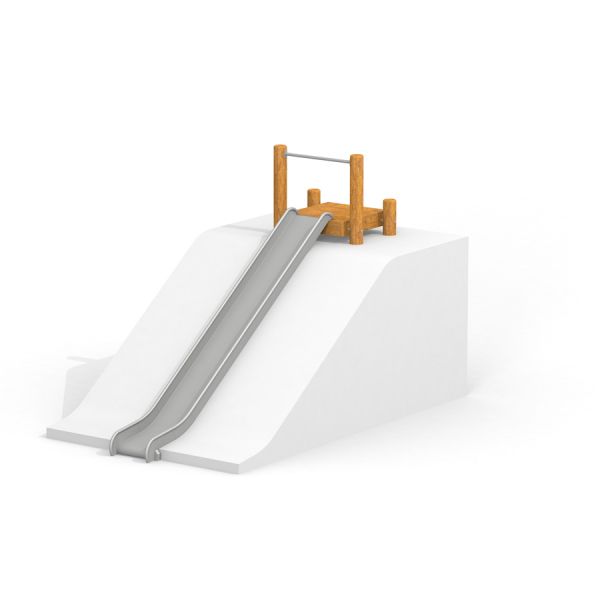 Hill Slide h210 cầu trượt đôi bằng kim loại với khung gỗ cho khu vui chơi trẻ em.