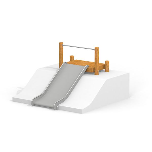 Cầu trượt Hill Slide Wide h120 với khung gỗ và mặt trượt kim loại cho khu vui chơi trẻ em.