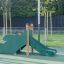 Cầu trượt Slide with Dragon Back màu xanh lá cho khu vui chơi trẻ em ngoài trời.