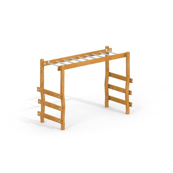 Horizontal Wooden Ladder Nature bằng gỗ tự nhiên cho khu vui chơi trẻ em ngoài trời.